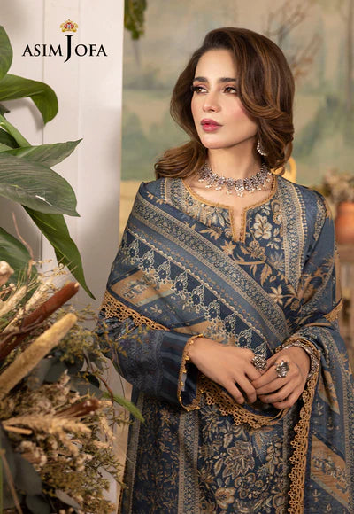 Elegant Light Grey 3 Pcs Shalwar Kameez By Asim Jofa