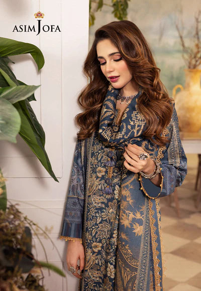 Elegant Light Grey 3 Pcs Shalwar Kameez By Asim Jofa
