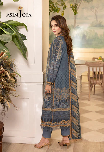 Elegant Light Grey 3 Pcs Shalwar Kameez By Asim Jofa