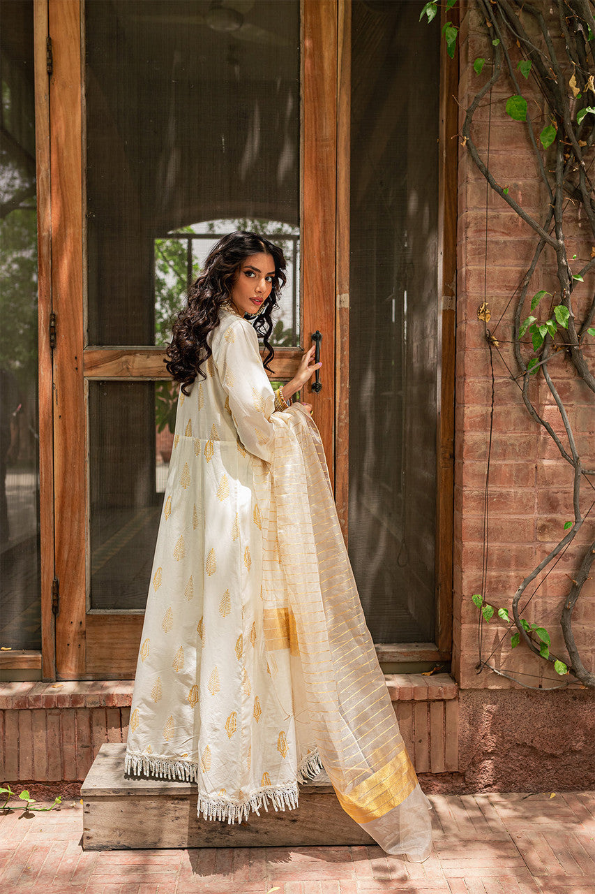 Beautiful Long Frock 3 Pcs by Mannat