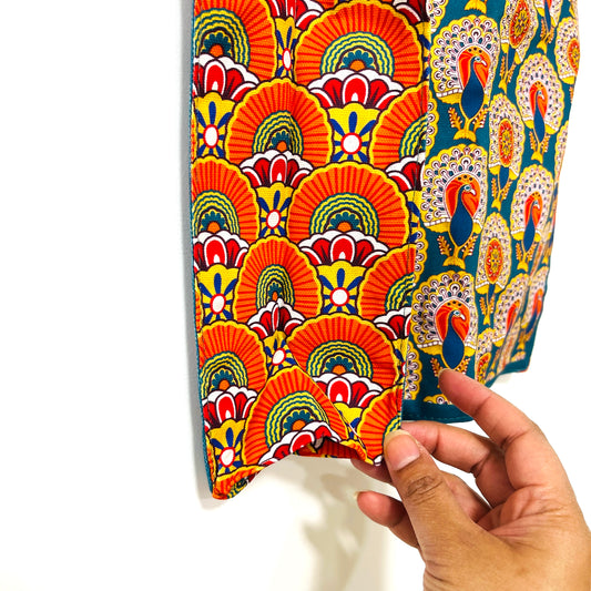 Vibrant Peacock Print Gusseted Tote Bag by Khaadi.